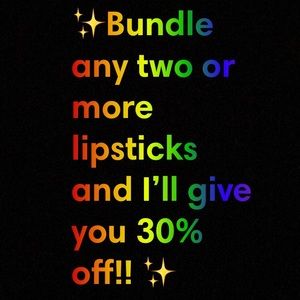✨30% off bundle of two or more Liquid Lipsticks!✨